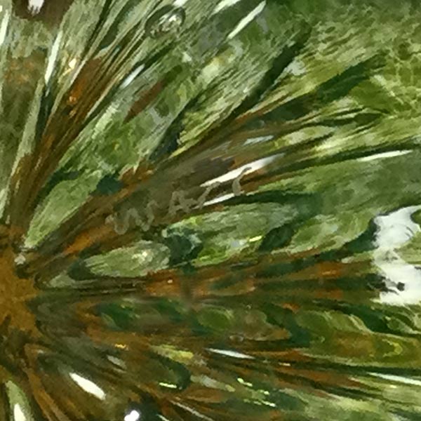 Glass Pumpkin Avocado Green Body with Mango Curly - Image 3